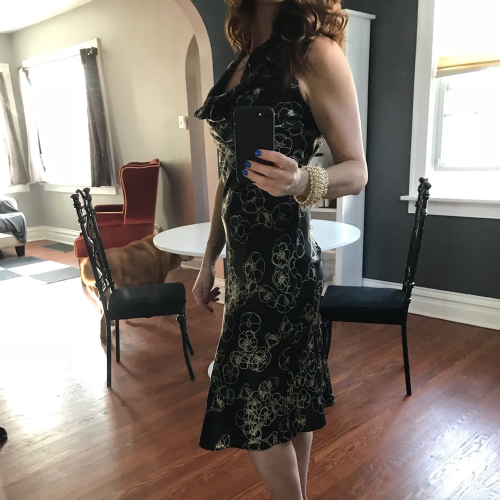 Silk black and gold dress